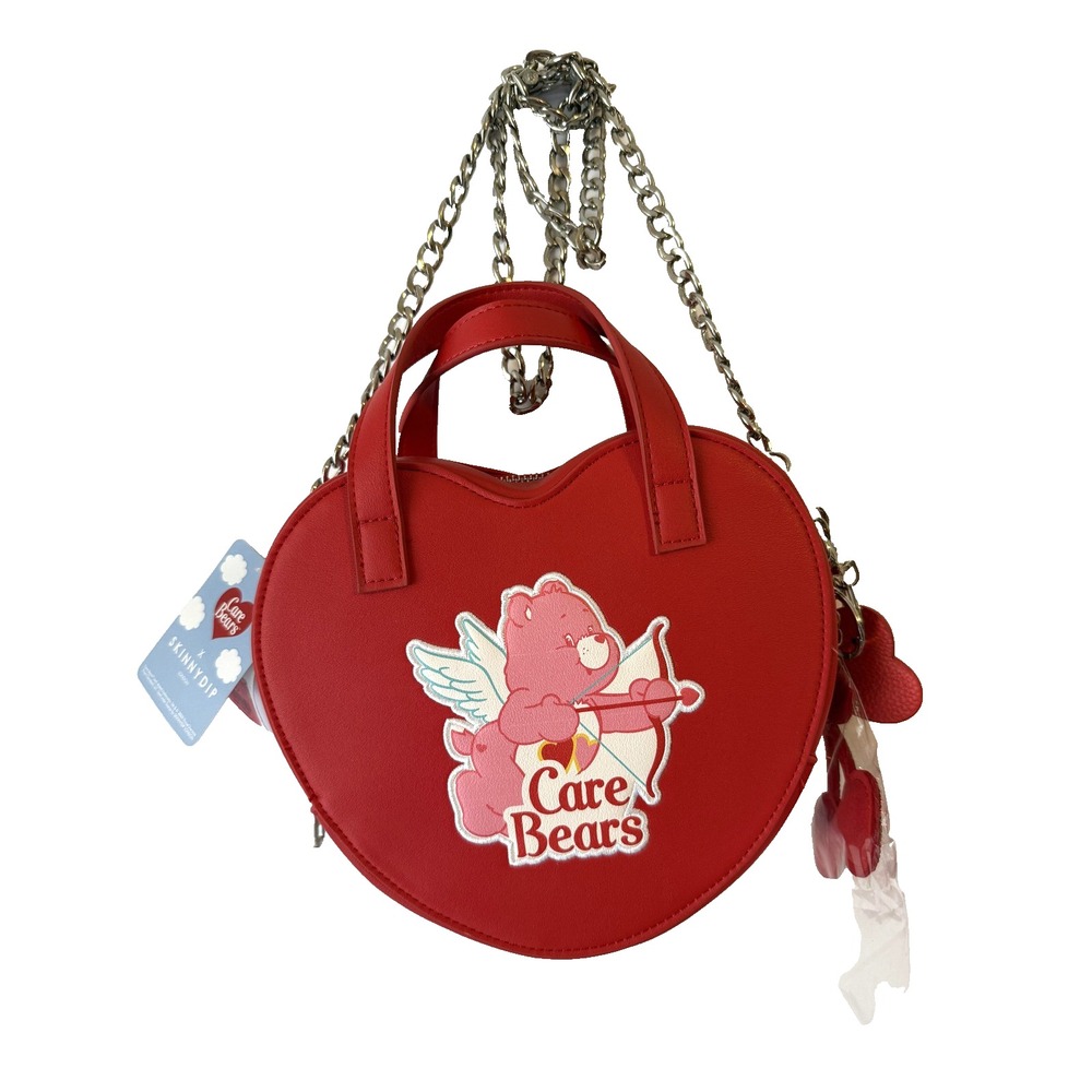 Care Bears Skinnydip Heart Crossbody Bag Red‎ Chain Purse NWT